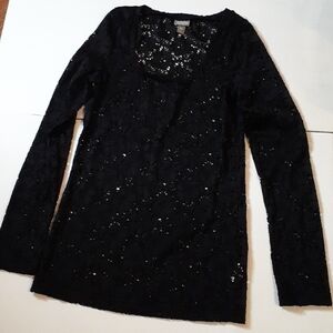 Vanity black lace top XS